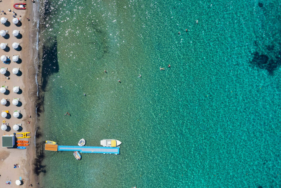 Aerial,top,down,view,to,the,small,beach,of,kavouri,